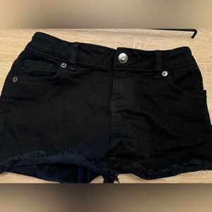 Cat & Jack Girls Size M 7/8 Shorts Ultimate Stretch Pockets Frayed Black‎